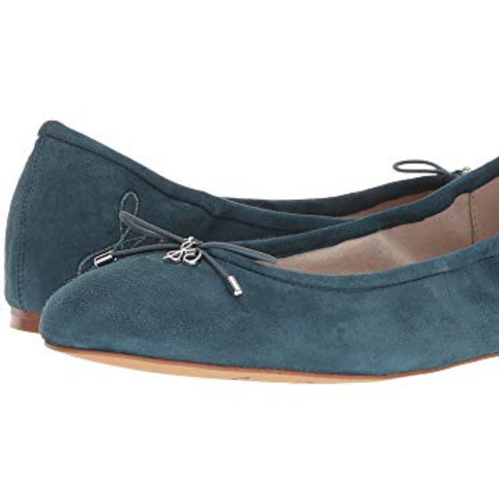 SAM EDELMAN Felicia Petrol Blue Kid Suede Leather
